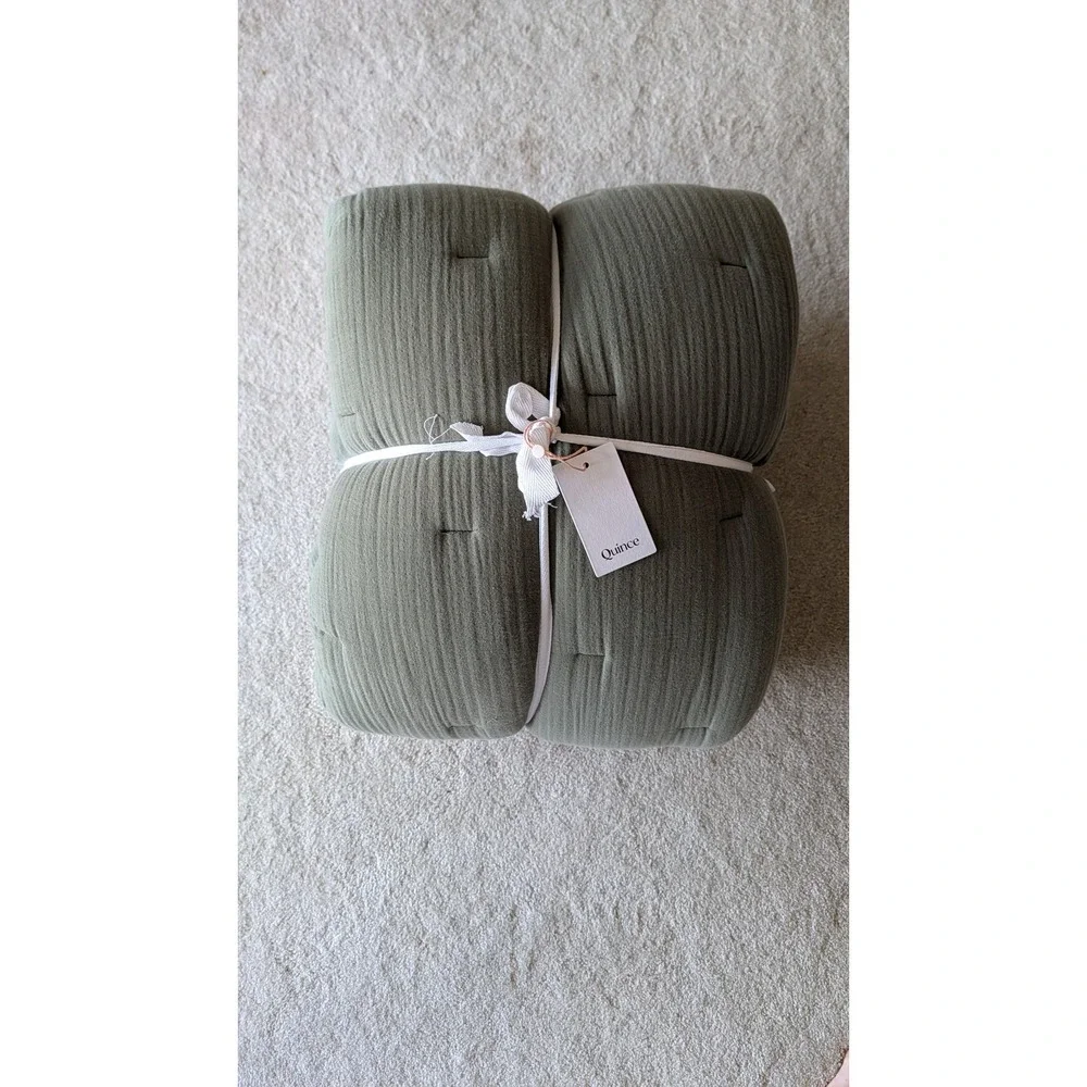 Quince NWT Organic Cotton Gauze Dream Quilt Olive- Full/Queen